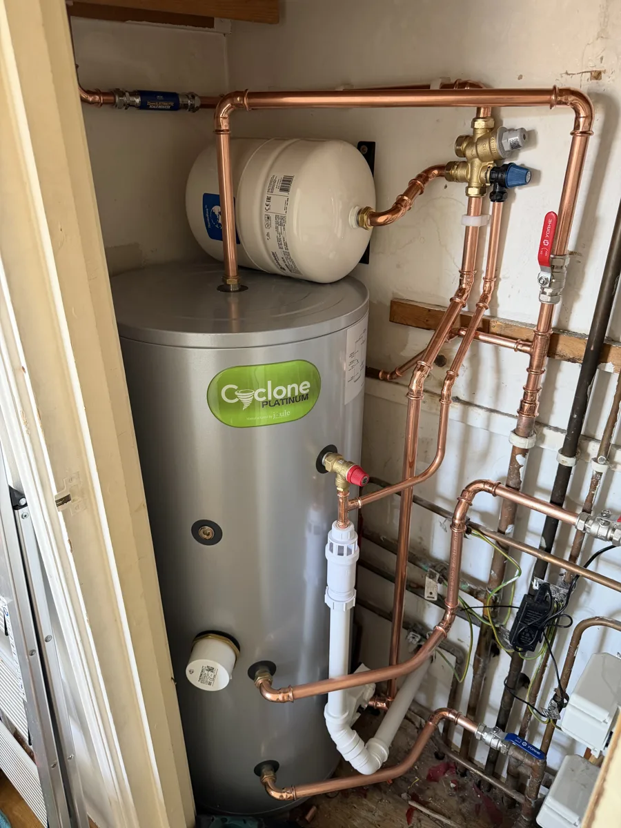 Cyclone Platinum unvented hot water cylinder installed by TrustNico