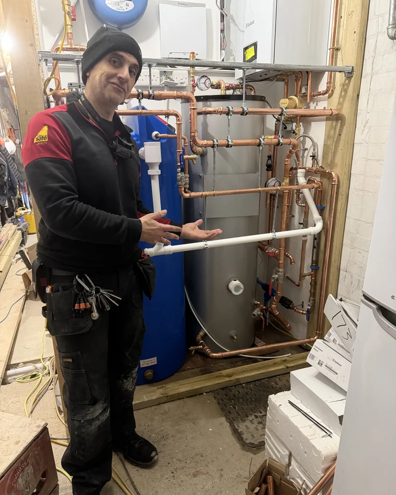 Nico Sabatini with a full heating and unvented hot water installation in Chelsea